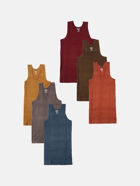Lux Cozi Infant Boys Pack Of 6 Assorted Basic Innerwear Vests LUX_COZI_BOYZ_RN_AST_6PC