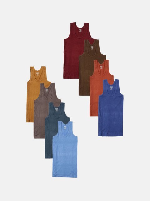 Lux Cozi Infant Boys Pack Of 8 Assorted Basic Innerwear Vests LUX_COZI_BOYZ_RN_AST_8PC