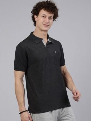 Lux Cozi Men Solid Polo Collar Cotton T-shirt