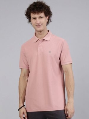 Lux Cozi Men Solid Polo Collar Short Sleeve Lounge T-Shirt