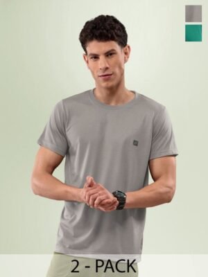 LUX NITRO Pack Of 2 Anti Odour Round Neck Lounge T-Shirt