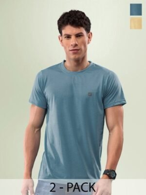 LUX NITRO Pack Of 2 Round Neck Anti Odour Lounge T-Shirts