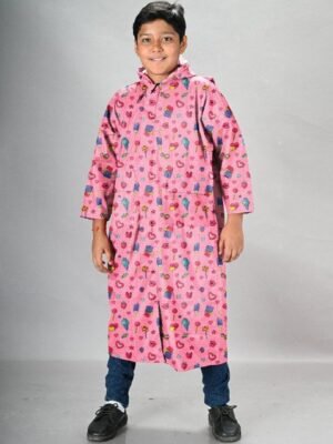 LUX VENUS Boys Printed Rain Jacket With School Bag Cover