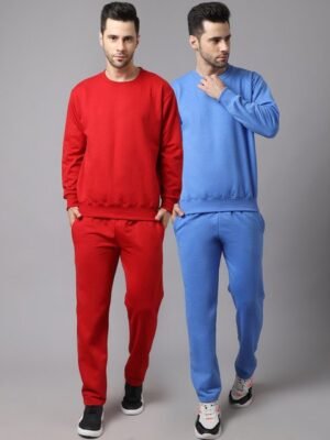 MACK JONNEY Men Pack Of 2 Solid Pure Cotton Tracksuits