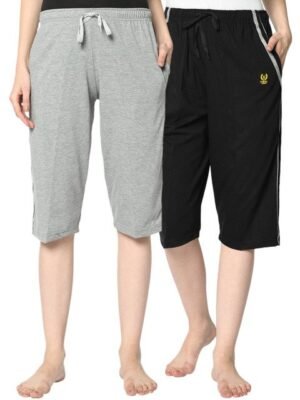 MACK JONNEY Women Pack of 2 Solid Lounge Shorts