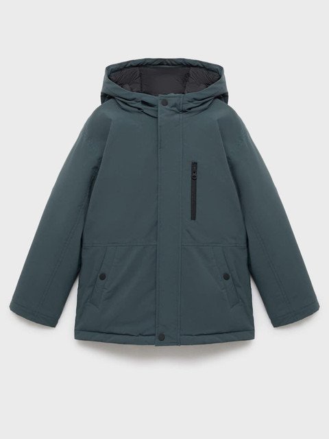 Mango Kids Boys Hooded Tailored Jacket