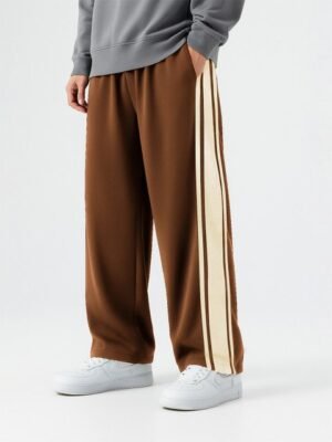 Maniac Men Colourblocked Mid-Rise Cotton Baggy Joggers