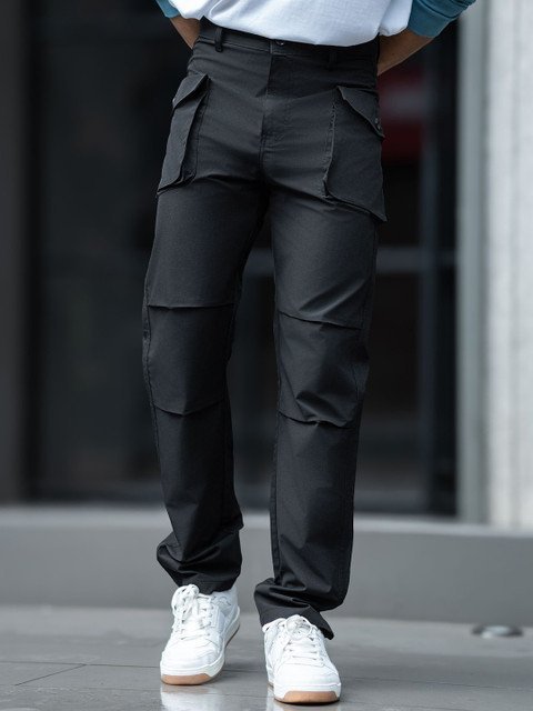 Maniac Men Regular Fit Mid-Rise Cotton Cargos Trousers