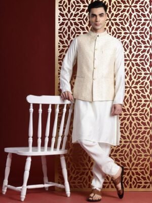 MANQ Woven Design Nehru Jacket
