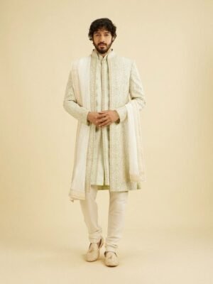 Manyavar Floral Embroidered Sequinned Georgette Dupatta