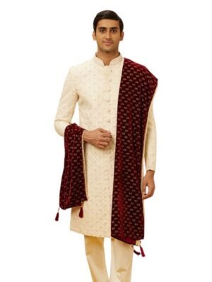 Manyavar Men Ethnic Motifs Printed Velvet Dupatta