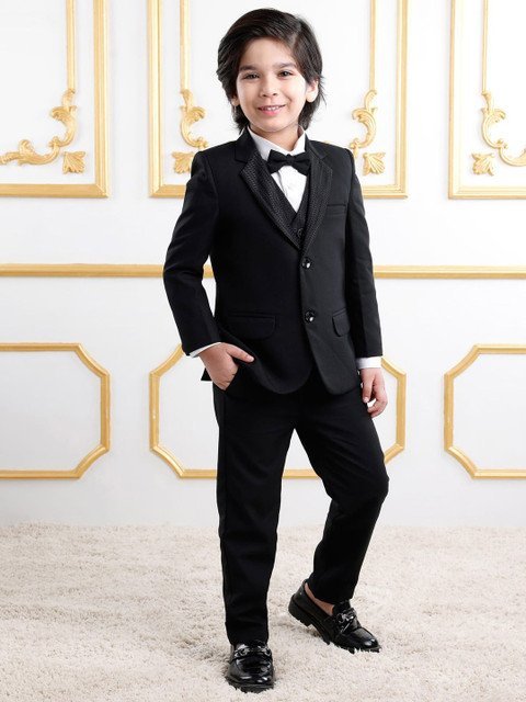 Mark & Mia Boys Self designed Notched Lapel Single-Breasted Three-Piece Suit