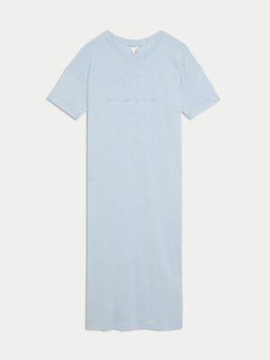 Marks & Spencer Women Embroidered Short Sleeve T-shirt Nightdress