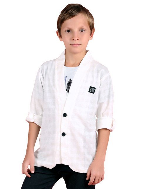 MashUp Boys Checked Long Sleeve Shirt With printed T-Shirt