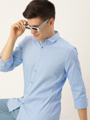 Mast & Harbour Men Classic Slim Fit Opaque Casual Shirt