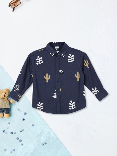 max Boys Floral Printed Cotton Shirt