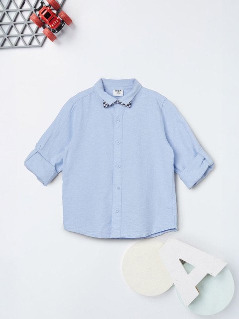 max Boys Spread Collar Cotton Shirt