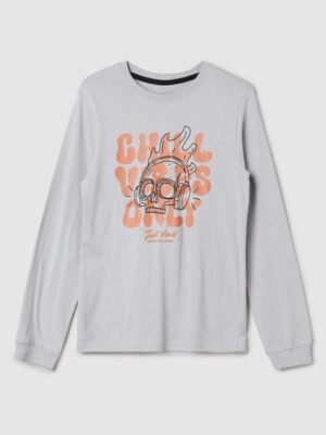 max Boys Typography Printed Long Sleeves Cotton T-shirt