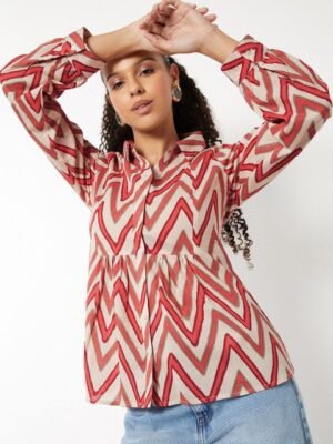 max Printed Shirt Collar Tunic