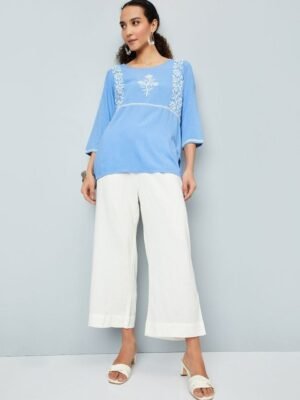 max Women Straight Fit Cropped Palazzos