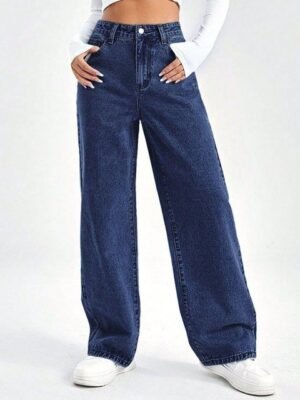 MERCEL Women Wide Leg High-Rise Stretchable Jeans