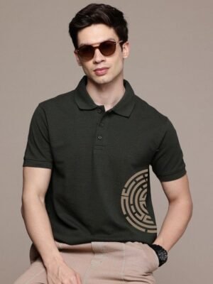 Moda Rapido Men Printed Polo Collar Pockets T-shirt