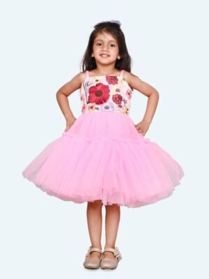 Modish Girls Net Fit & Flare Dress