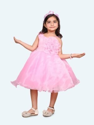 Modish Girls One Shoulder Georgette Fit & Flare Dress