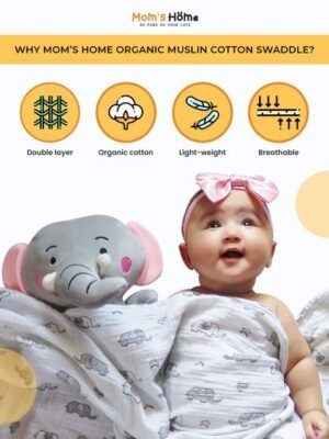 Moms Home Infants Printed Pure Organic Cotton Baby Apparel Gift Set