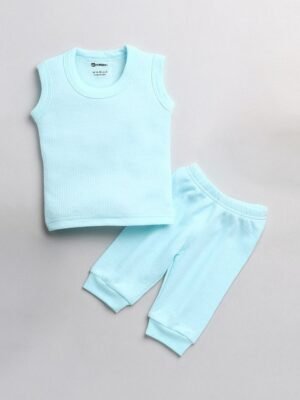 MooNKids Infant Boys Blue Solid Thermal Set