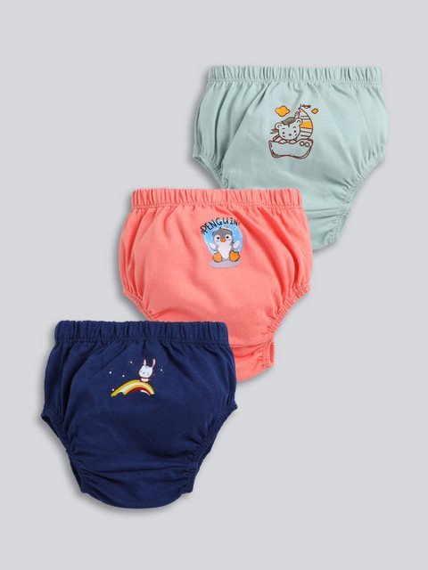 MooNKids Infant Pack Of 3 Printed Cotton Basic Briefs MK_Bloomer_315