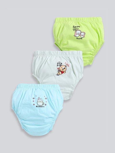 MooNKids Infant Pack Of 3 Printed Cotton Basic Briefs MK_Bloomer_324