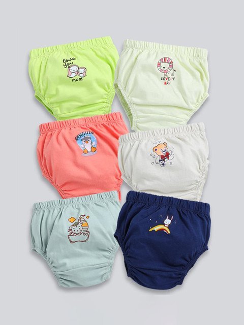 MooNKids Infants Pack of 6 Printed Cotton Basic Briefs MK_Bloomer_61