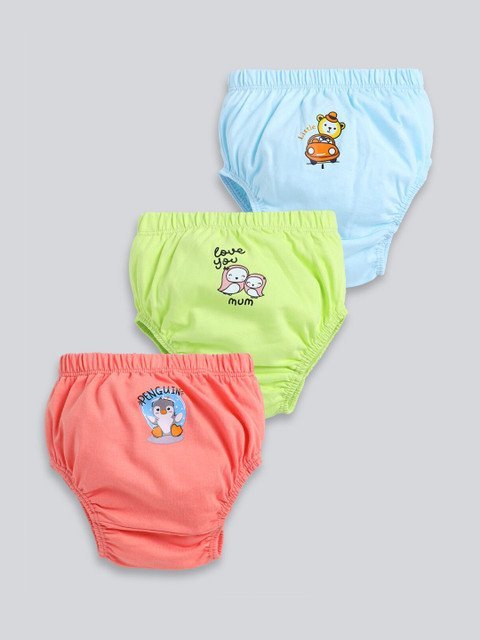MooNKids Kids Pack Of 3 Printed Cotton Basic Briefs