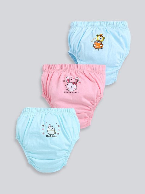 MooNKids Kids Pack Of 3 Printed Low Rise Basic Briefs