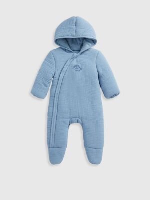 mothercare Boys Embroidered Hooded Sleepsuit