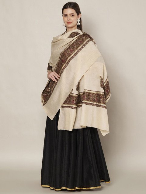 MUFFLY Unisex Floral Embroidered Shawl