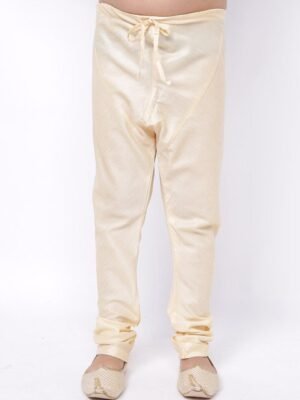 NAMASKAR Boys Beige Solid Slim-Fit Churidar