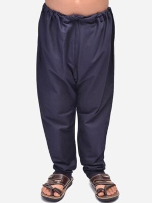 NAMASKAR Boys Navy Blue Solid Churidar