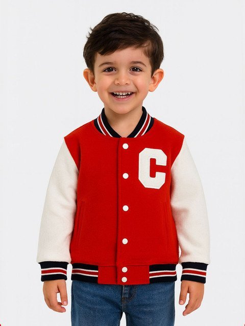 Nauti Nati Boys Colourblocked Collarless Bomber Jacket
