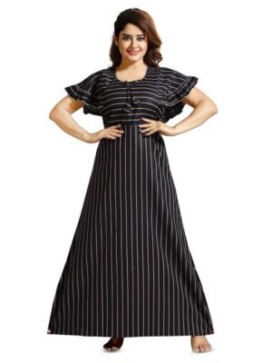 NIGHTY KING Striped Maxi Nightdress