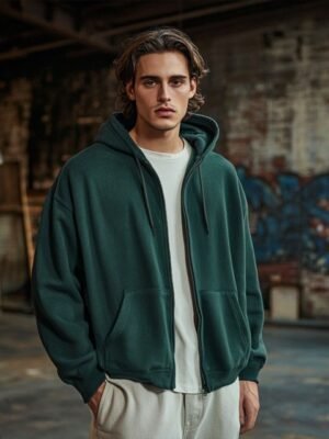 NOBERO Men Zipper Hooded Sweatshirt