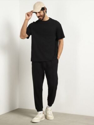 NOBERO Oversized Textured T-shirt and Joggers Co-ord Set