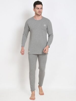 OOSHIN UK Men Cotton Round Neck Thermal Set