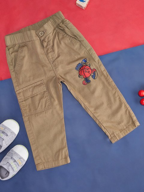 Pantaloons Baby Boys Graphic Printed Cotton Regular Trousers