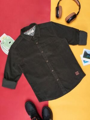 Pantaloons Junior Boys Spread Collar Long Sleeve Pocket Cotton Casual Shirt