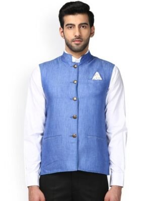 Park Avenue Men Blue Waistcoat