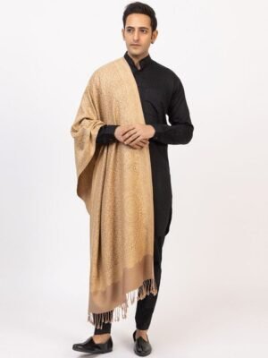 PASHGIRI Ethnic Motifs Woven Design Tasselled Border Detail Shawl
