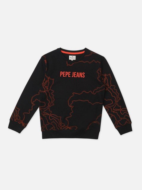 Pepe Jeans Boys Graphic Printed Round Neck Cotton Pullover Sweatshirt