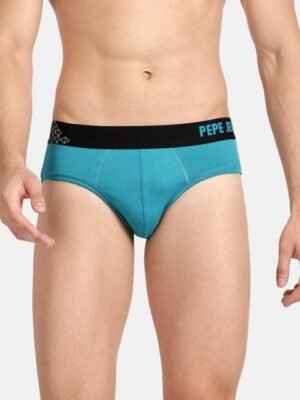 Pepe Jeans Men Blue Solid Cotton Basic Briefs
